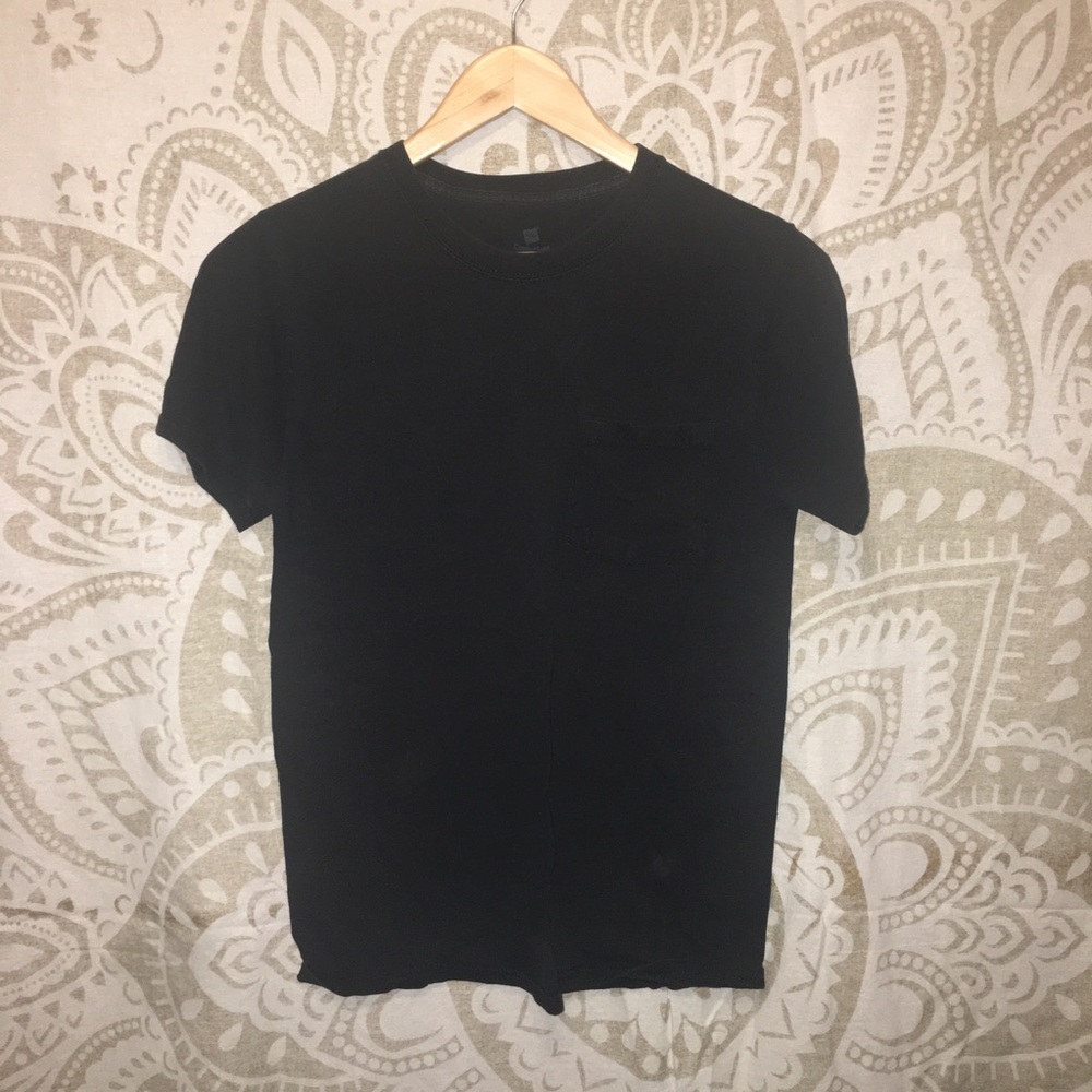 Black T-Shirt with Front Pocket